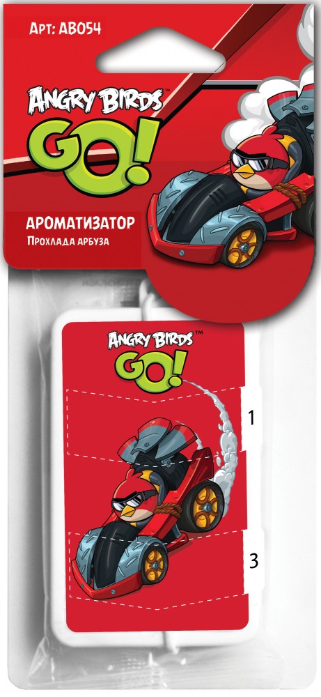 Ароматизатор Angry Birds подвесной твердый, Прохлада арбуза