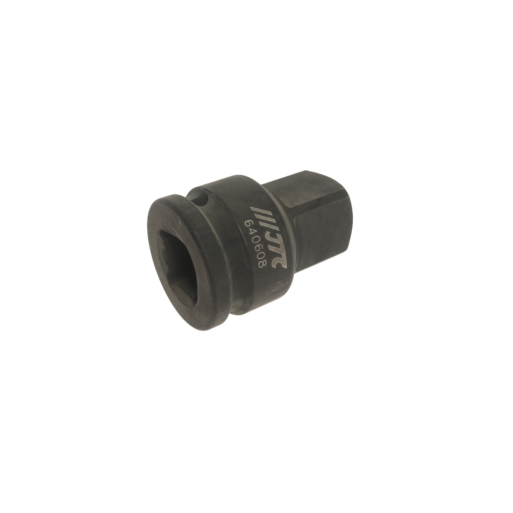 JTC-640608 - Адаптер 3/4"(F)х1"(M) 63мм d=44мм ударный JTC - 
Изготовлен из высококачественной хром-молибденовой стали.
Размер: F3/4"хМ1".
Диаметр: 44 мм.
Длина: 63 мм.
Количество в оптовой упаковке: 5 шт. и 40 шт.
