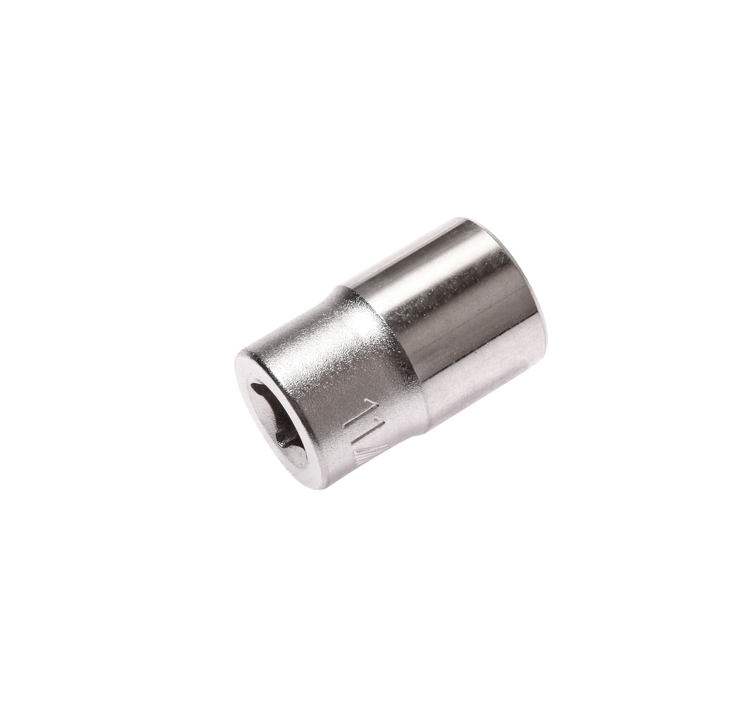 JTC-22511 - Головка торцевая 1/4" 11мм L=25мм JTC -  
  6 граней, метрический размер.    
  Изготовлена из закаленной хром-ванадиевой стали. 
  Размер: 1/4&rdquo;х11 мм.
  Длина: 25 мм.    
  Количество в оптовой упаковке: 20 шт. и 1000 шт. 
  Габар
