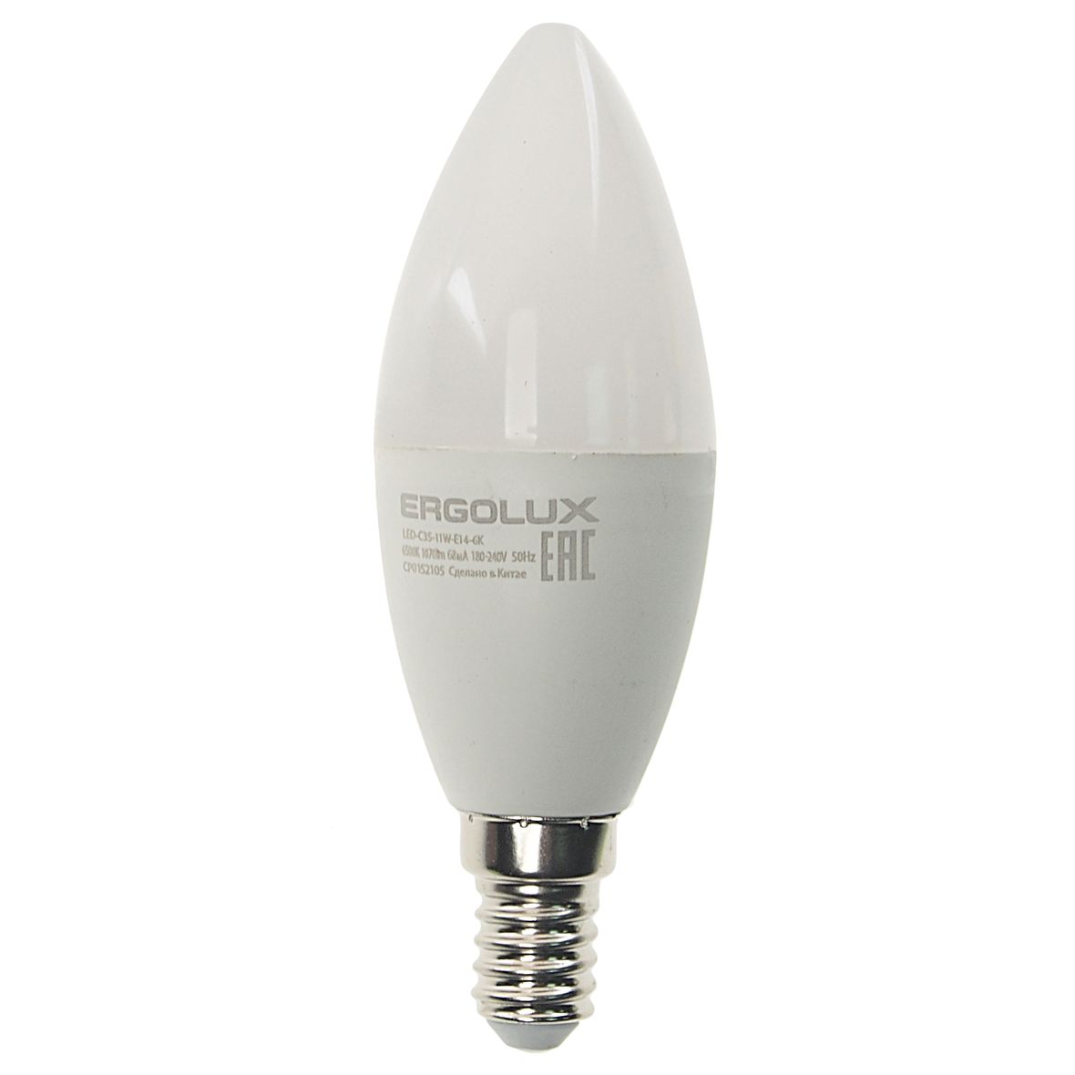 Лампа светодиодная E14 C35 11W дневной свет ERGOLUX 1/10/100