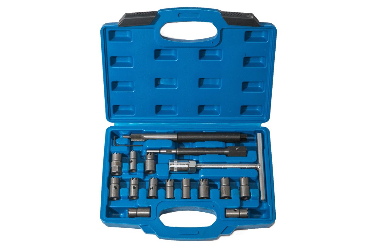 Набор для ремонта посадочных мест дизельных форсунок 17 пр VR50682