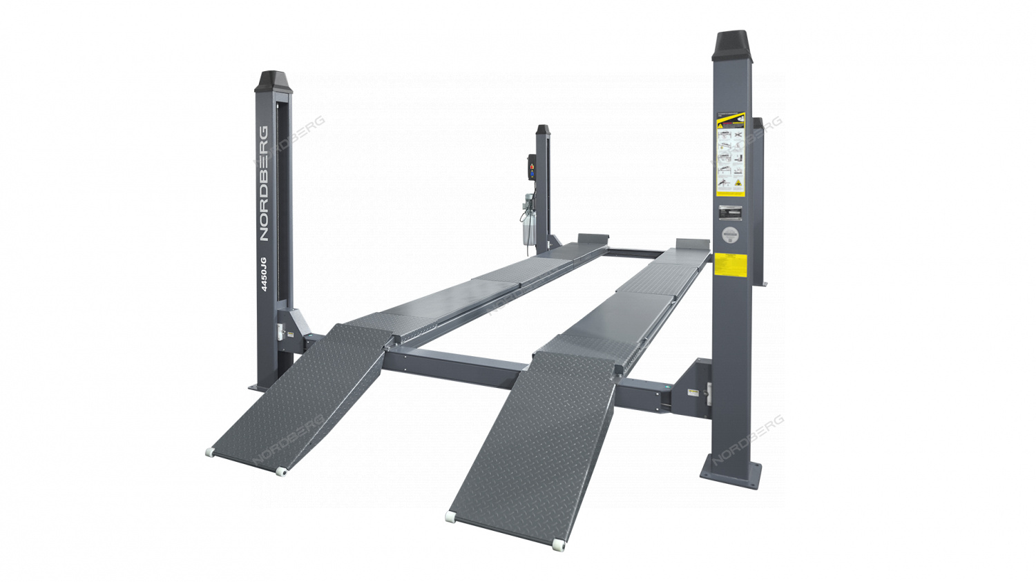 Подъемник четырехстоечный 5 т, без траверсы, для сход-развала, электростопоры, серый NORDBERG 4450J_EG