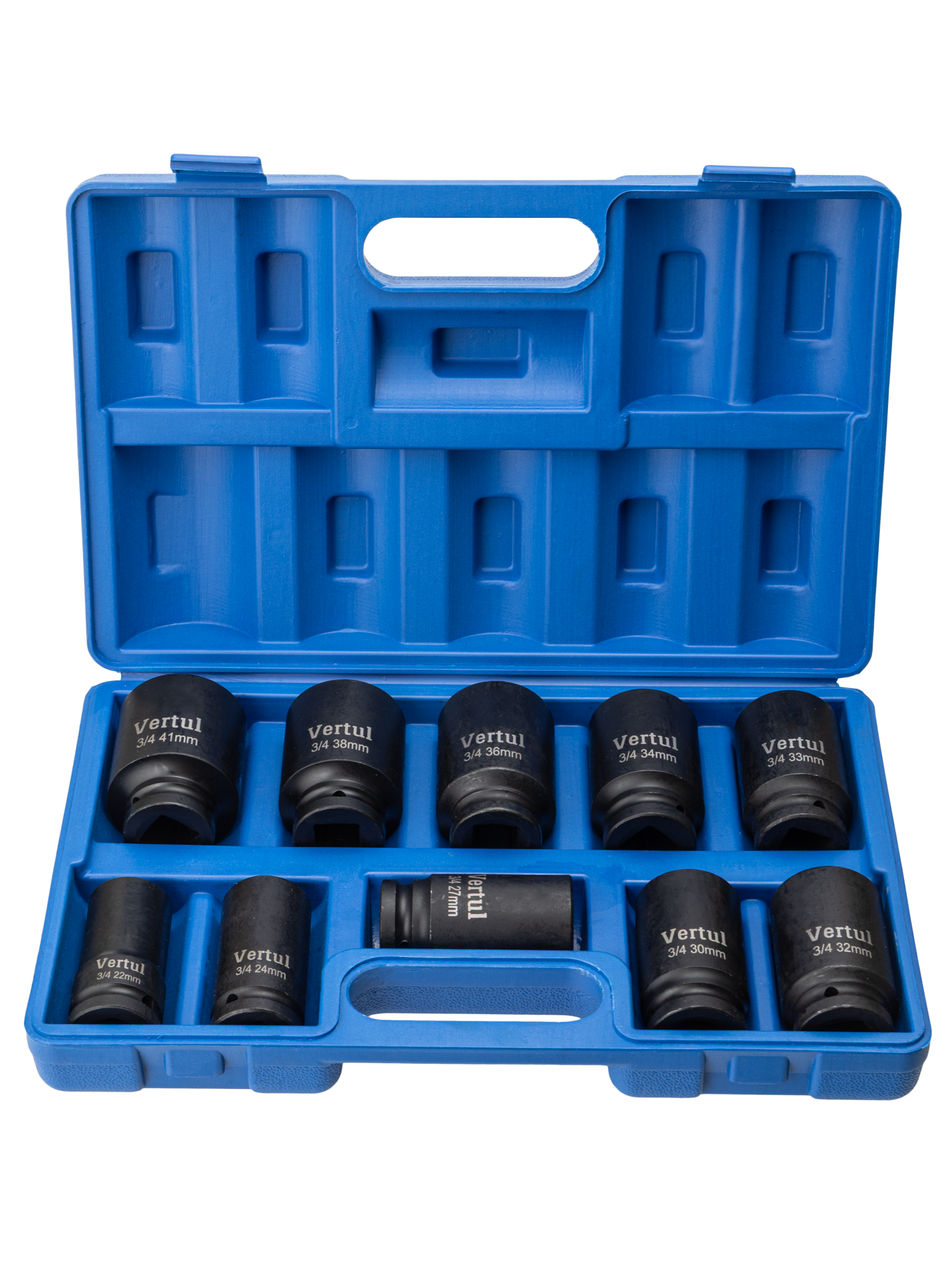 Набор ударных головок глубоких 3/4″ 10 предметов 22-41 мм VR84510