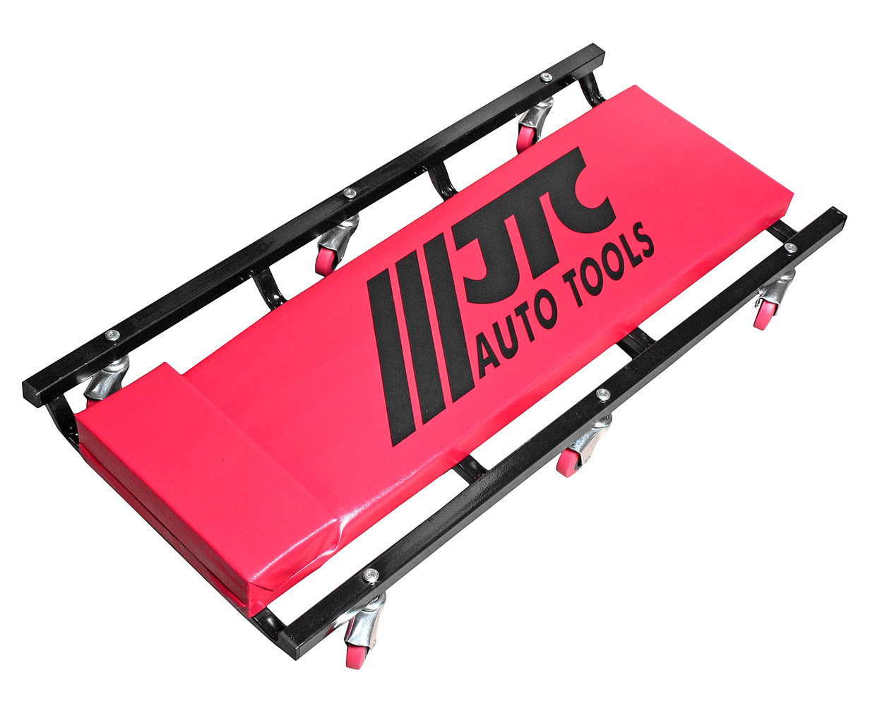 JTC-3105 - Тележка подкатная для ремонта автомобиля 930x440x105мм (лежак, металлический каркас) усиленный JTC - 
  Устойчивая конструкция с 6-ю колесами.
  Удобен для проведения работ под автомобилем.
  Лежак оснащен мягкой сидушкой и подголовником, чт