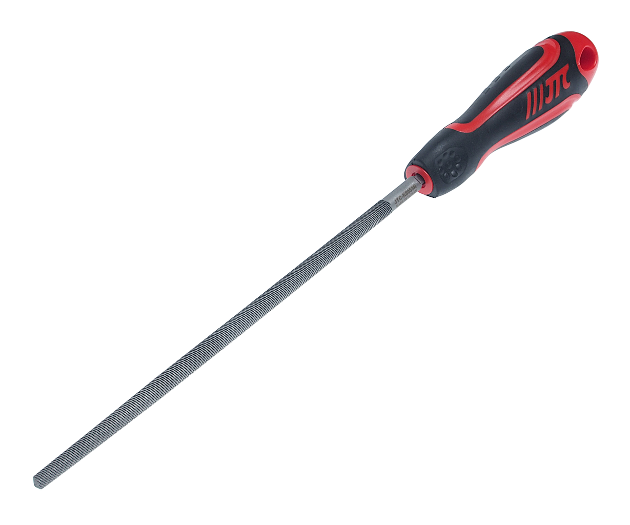 JTC-K8053R - Напильник круглый 200мм №3 60 HRC JTC - Круглый напильник JTC-K8053R со  средними зубьями имеет длину в 200 мм и прорезиненную анатомическую рукоятку с отверстием для подвешивания инструмента.