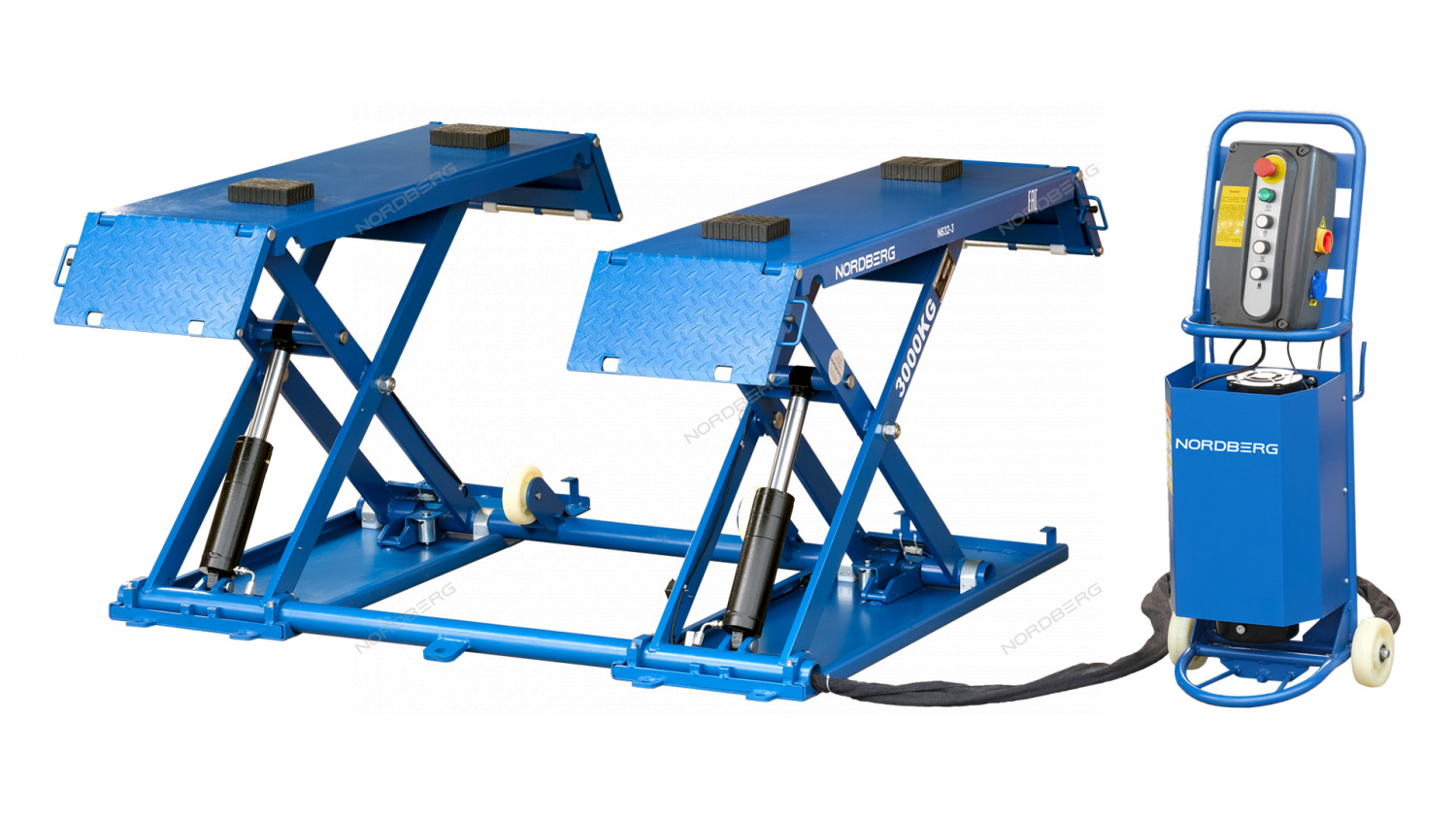 Подъемник ножничный 3 т, 220 В, синий NORDBERG N632-3B_220