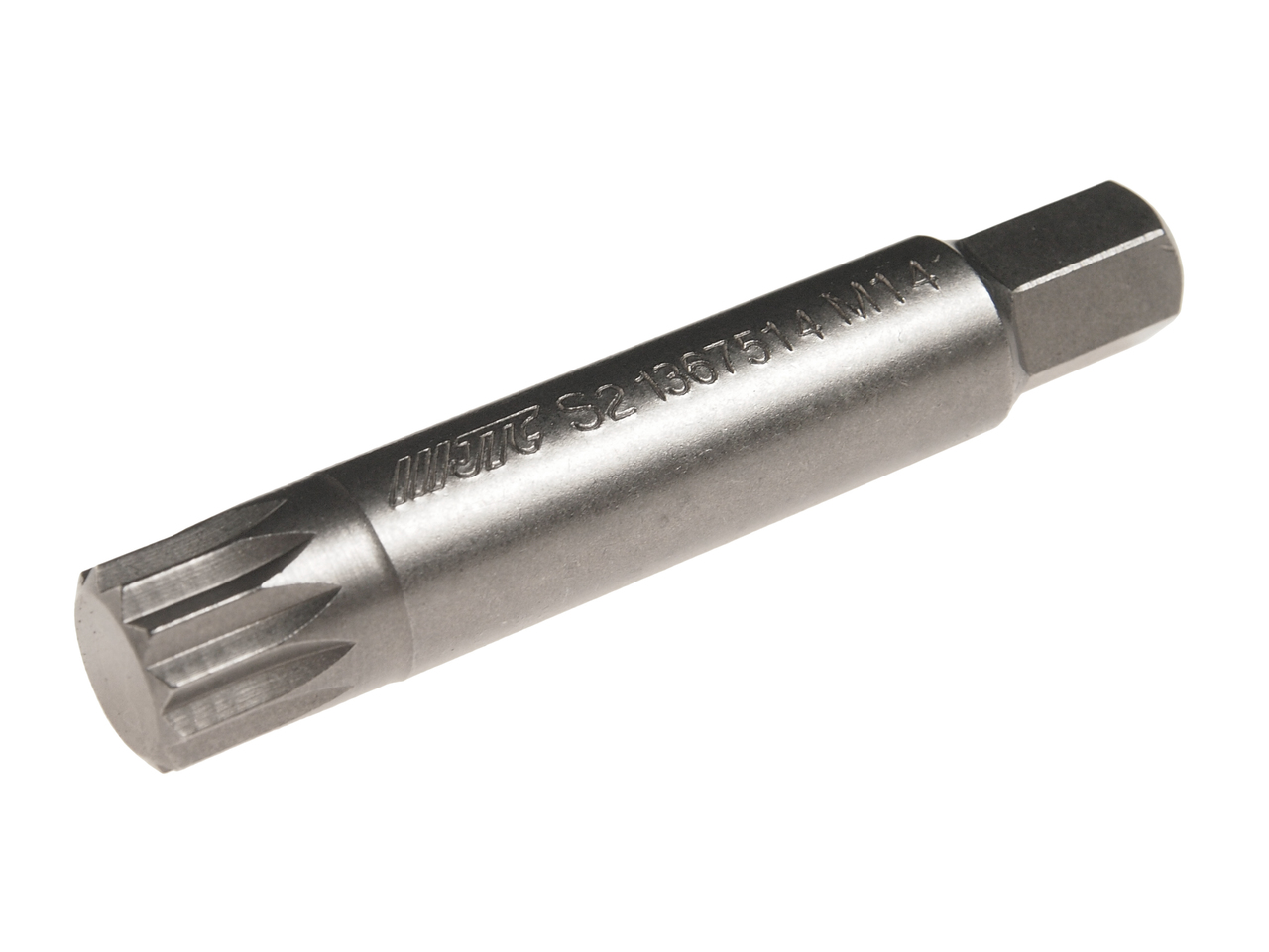 JTC-1367514 - Бита SPLINE M14х75мм 10мм удлиненная S2 JTC - 
Размер: М14.
Общая длина: 75 мм.
Длина насадки: 10 мм удлиненная SL.
Материал: S2 сталь.
