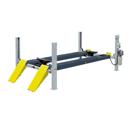 A465AE Подъемник четырехстоечный, 6,5 т., под 3D сход-развал с увеличенной длинной платформы (Серый)