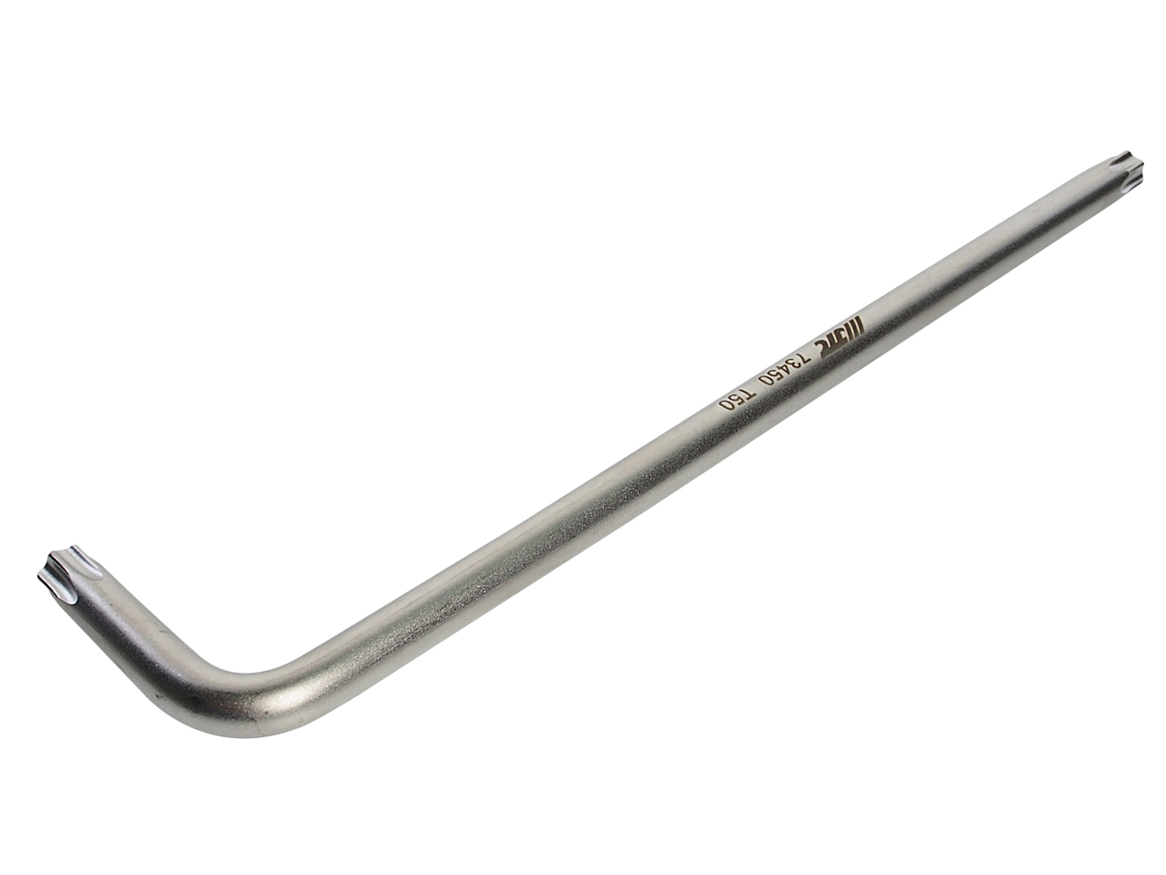 JTC-73450 - Ключ TORX Г-образный T50H удлиненный L=224мм JTC - 
Материал: SNCM8660.
Удлиненная сторона имеет отверстие.
Размер: T50(H).
Длина: 224 мм.
Ширина: 40 мм.
Количество шт. в упаковке: 5.
