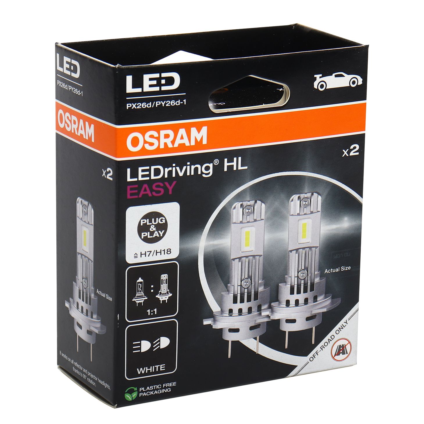 Автолампа H7/H18 (PX26d/PY26d-1) LED WHITE LEDriving HL EASY 6000K (ЭКОбокс, 2шт) 12V OSRAM /1/10/10