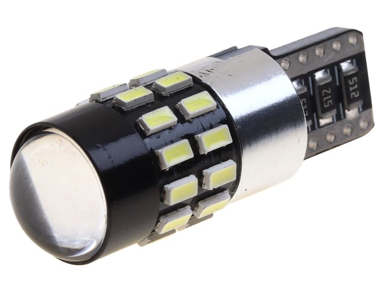 Автолампа W5W (W2.1*9.5d) LED 30 SMD 3014 WHITE с блокиратором ошибок CANbus 12V MISTAR /10