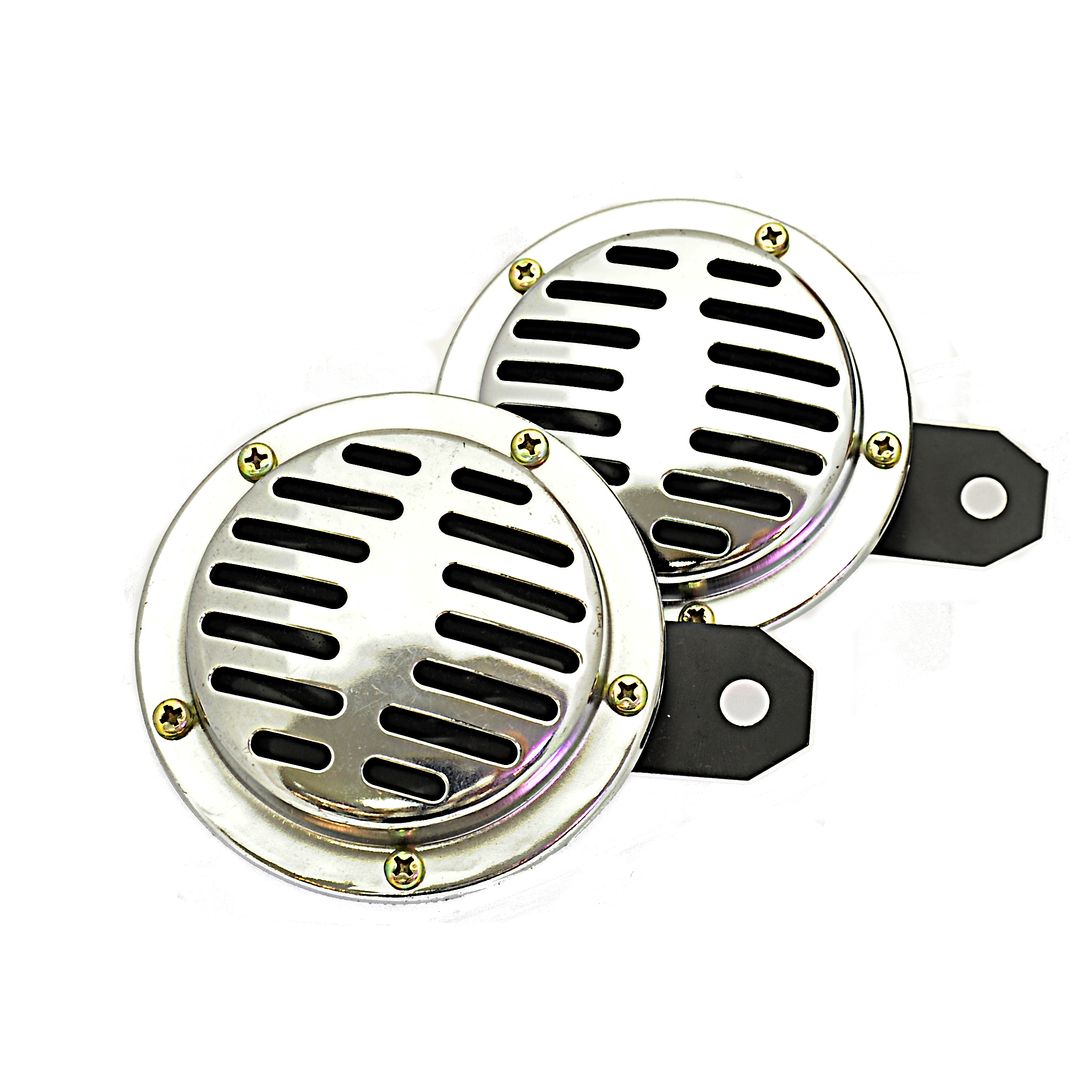 Сигнал звуковой HN-155 CHROME электрический 155мм 290/345Hz 115dB (2шт) 12V FK-PREMIER /1/10