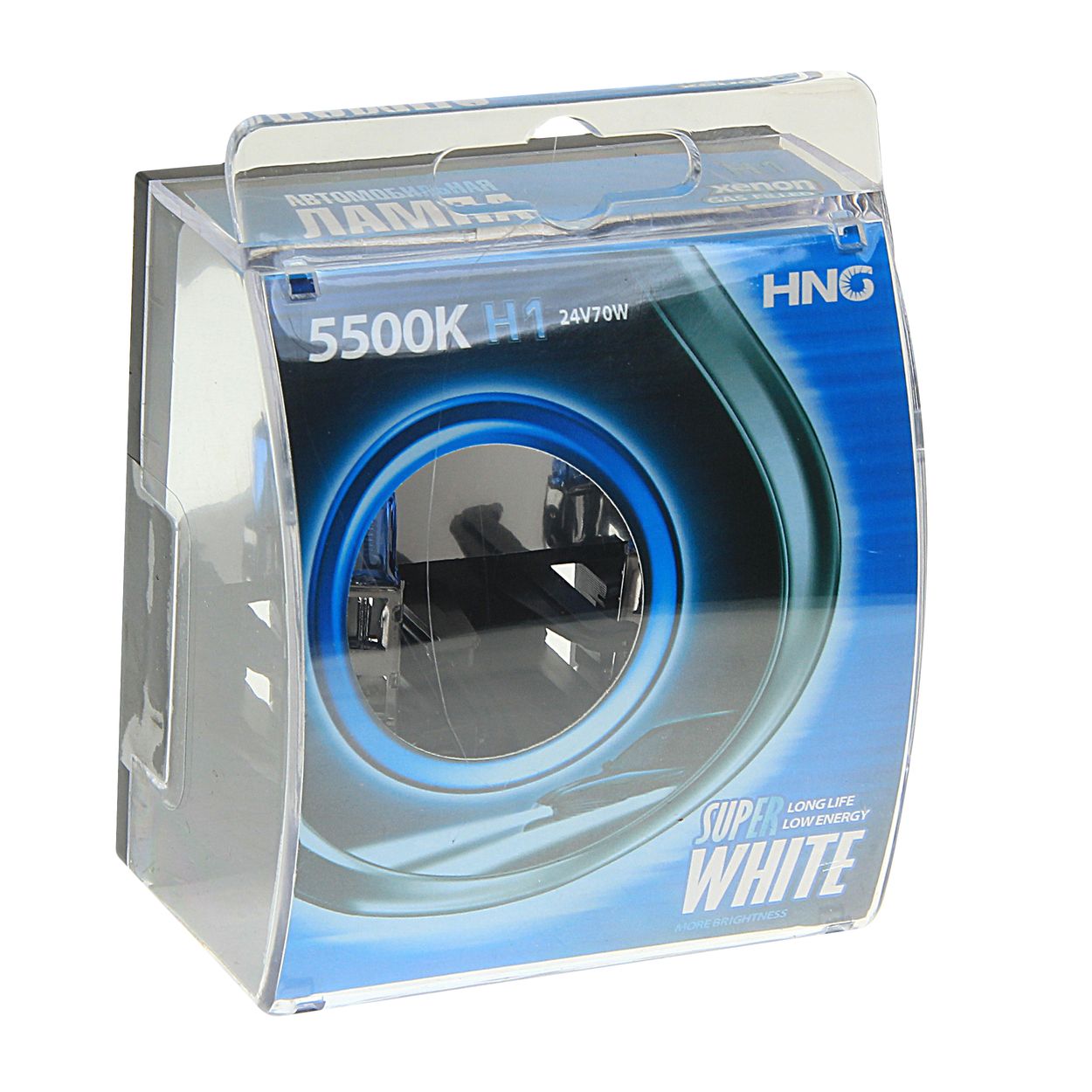 Автолампа H1 (70) P14.5s SUPER WHITE 5500K (2шт) 24V HNG /1/5/50