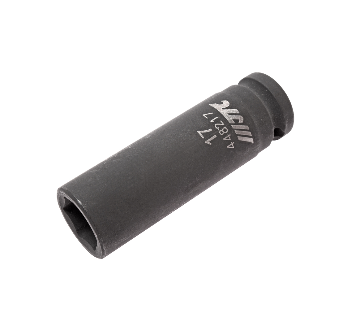 JTC-448217 - Головка торцевая 1/2" 17мм ударная глубокая L=82мм JTC - 
  6 граней, метрический размер. 
  Изготовлена из высококачественной хром-молибденовой стали. 
  Размер: 1/2"х17 мм.
  Общая длина: 82 мм. 
  Количество в оптовой упаковке: 1