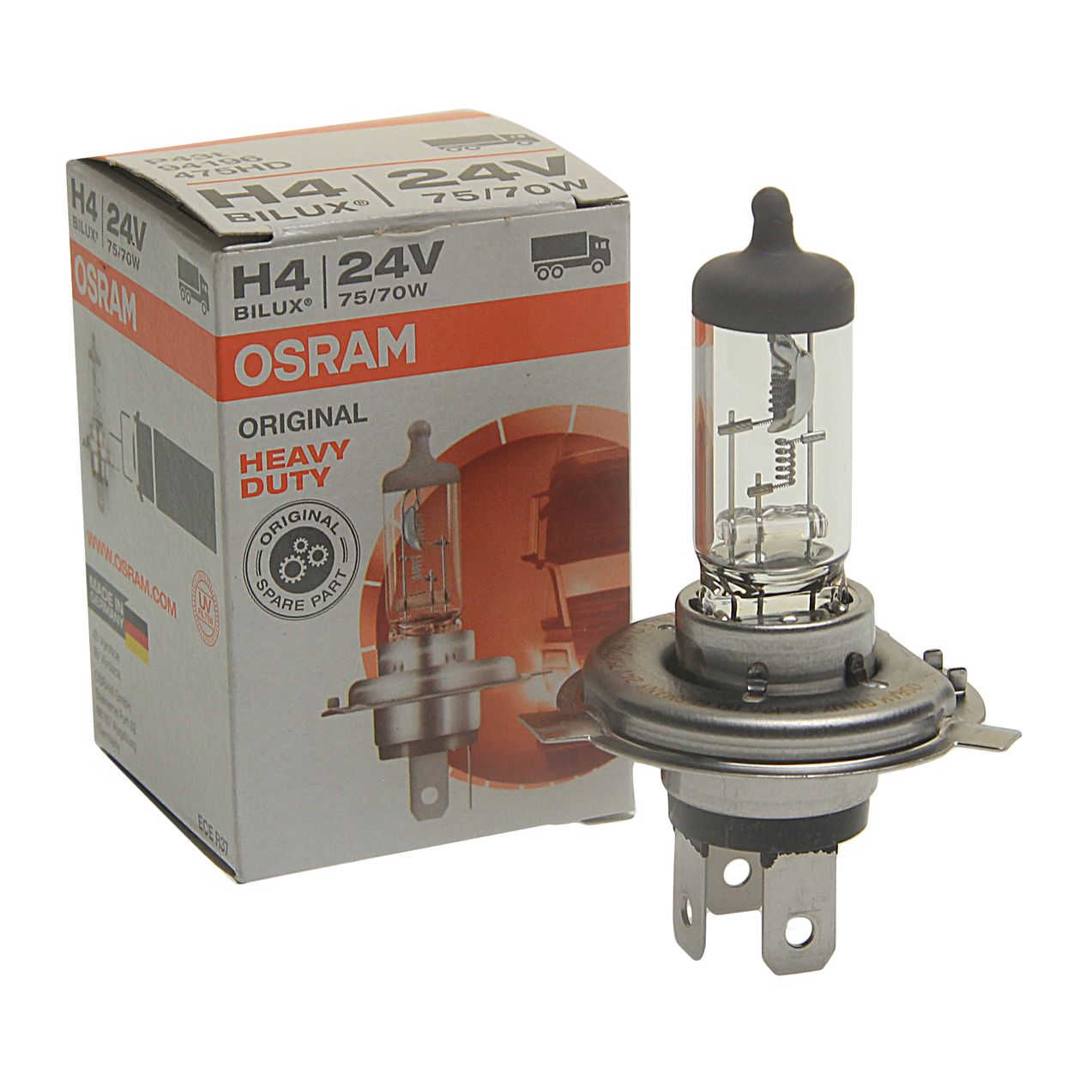 Автолампа H4 (75/70) P43t-38 HEAVY DUTY 24V OSRAM /1/10/100 OLD
