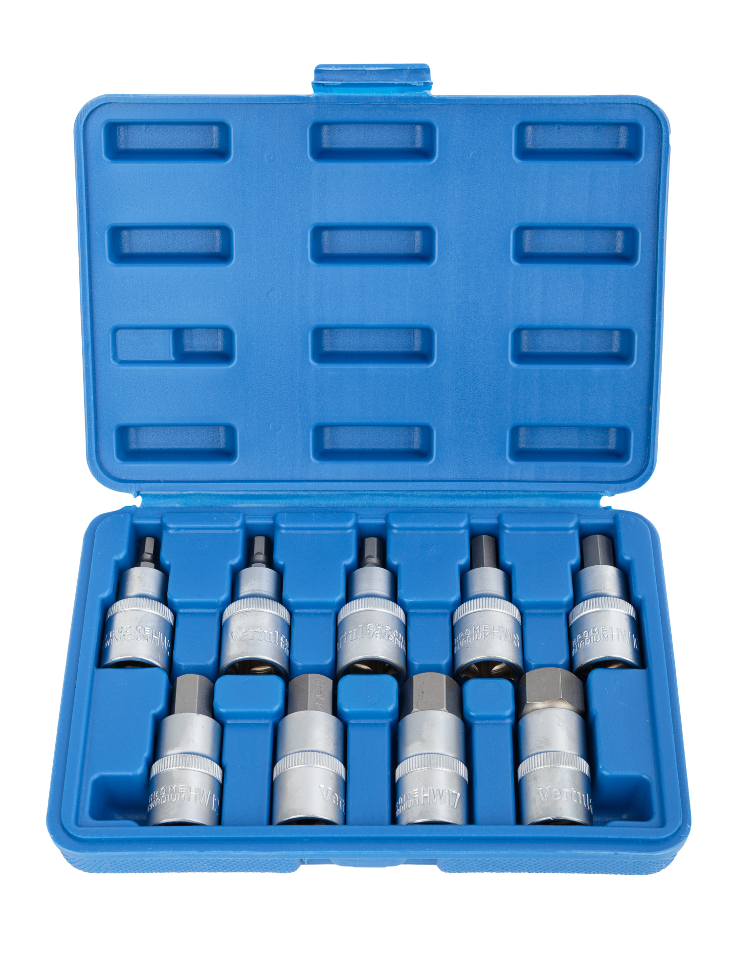 Набор головок 1/2″ со вставкой шестигранной, длина 55 мм, 9 пр. VR50193