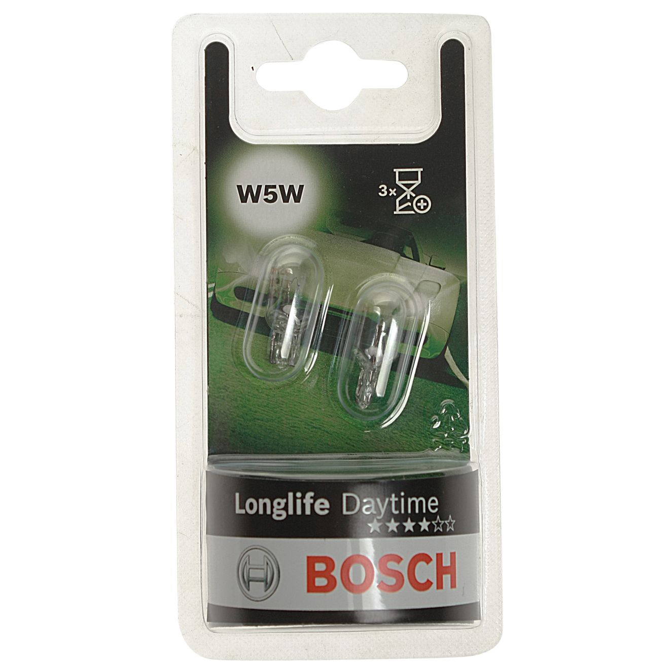 Автолампа W5W (W2.1*9.5d) (блистер, 2шт) LONGLIFE DAYTIME 12V BOSCH /1