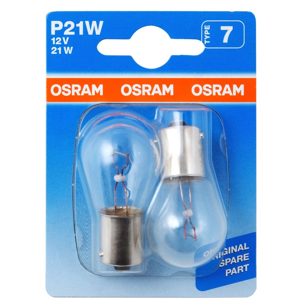 Автолампа P21W (BA15s) (2шт) 12V OSRAM /1/10