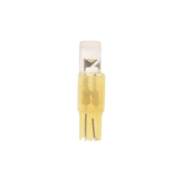Автолампа T5 (W2*4.6d) 1 LED FLAT YELLOW 5лм   12V MEGAPOWER /10 /100