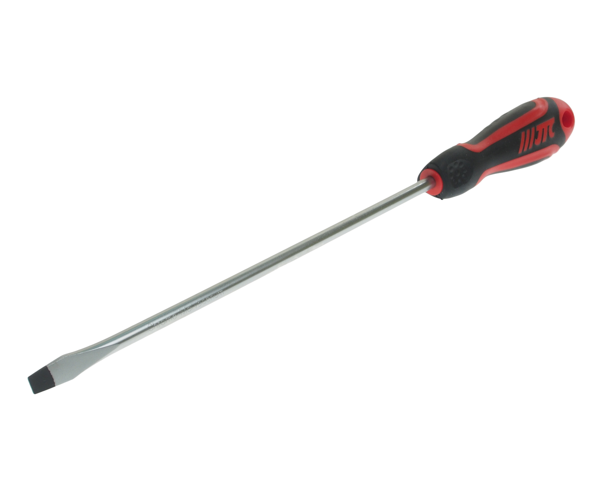 JTC-7633 - Отвертка шлицевая SL 6.5х200мм усиленная (сталь Cr-Mo) JTC - 
Материал: 8NCM8660.
Стержень отвертки стальной. Покрыт сатин-хромом, жало оксидировано.
Рукоятка имеет треугольную форму. Изготовлена из двухкомпонентного материала (РР + TPV). Об