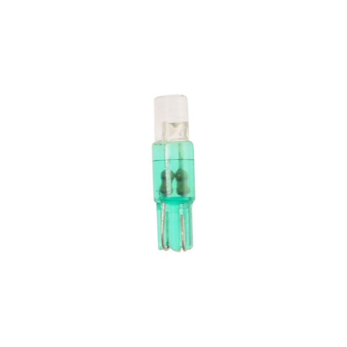 Автолампа T5 (W2*4.6d) 1 LED FLAT GREEN 5лм   12V MEGAPOWER /10 /100