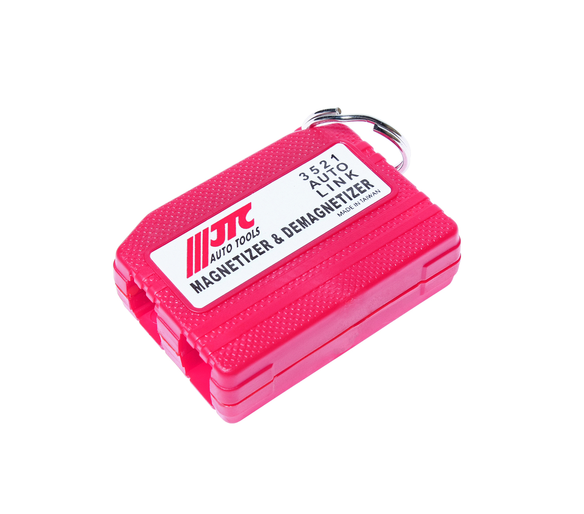 JTC-3521 - Намагничиватель-размагничиватель инструмента JTC - 
  Используется для намагничивания/размагничивания инструмента и отдельных деталей: саморезов, гаек, болтов, шайб.
  Применение: для намагничивания провести инструментом вдоль нижнего квадрат
