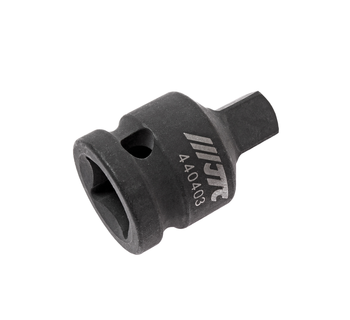 JTC-440403 - Адаптер 1/2"(F)х3/8"(М) 38мм, d=25мм ударный JTC - 
	Изготовлен из высококачественной хром-молибденовой стали.
	Размер: F1/2"хМ3/8".
	Диаметр: 25 мм.
	Длина: 38 мм.
	Количество в оптовой упаковке: 5 шт. и 40 шт.
	Габаритные размеры: 38/