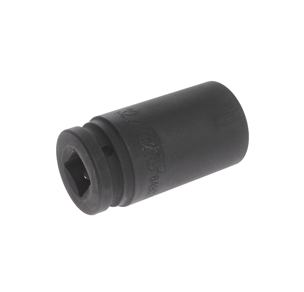JTC-649032 - Головка торцевая 3/4" 32мм ударная глубокая L=90мм JTC -  
Изготовлена из высококачественной хром-молибденовой стали.   
6 граней, метрический размер. 
Размер: 3/4"х32 мм. 
Длина: 90 мм.  
Количество в оптовой упаковке: 20 шт.  
Га