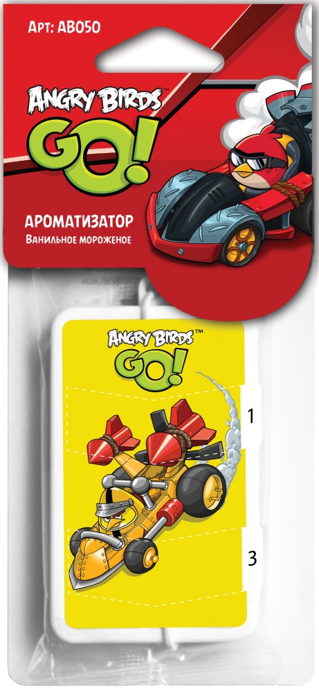 AB050 Ароматизатор Angry Birds подвесной твердый, Ванильное мороженное