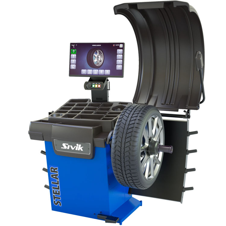 SIVIK STELLAR (p) СБМП-60/3D Pro (УЗ, ЭМВ, ТЛУ) Балансировочный станок с пневматическим креплением колеса