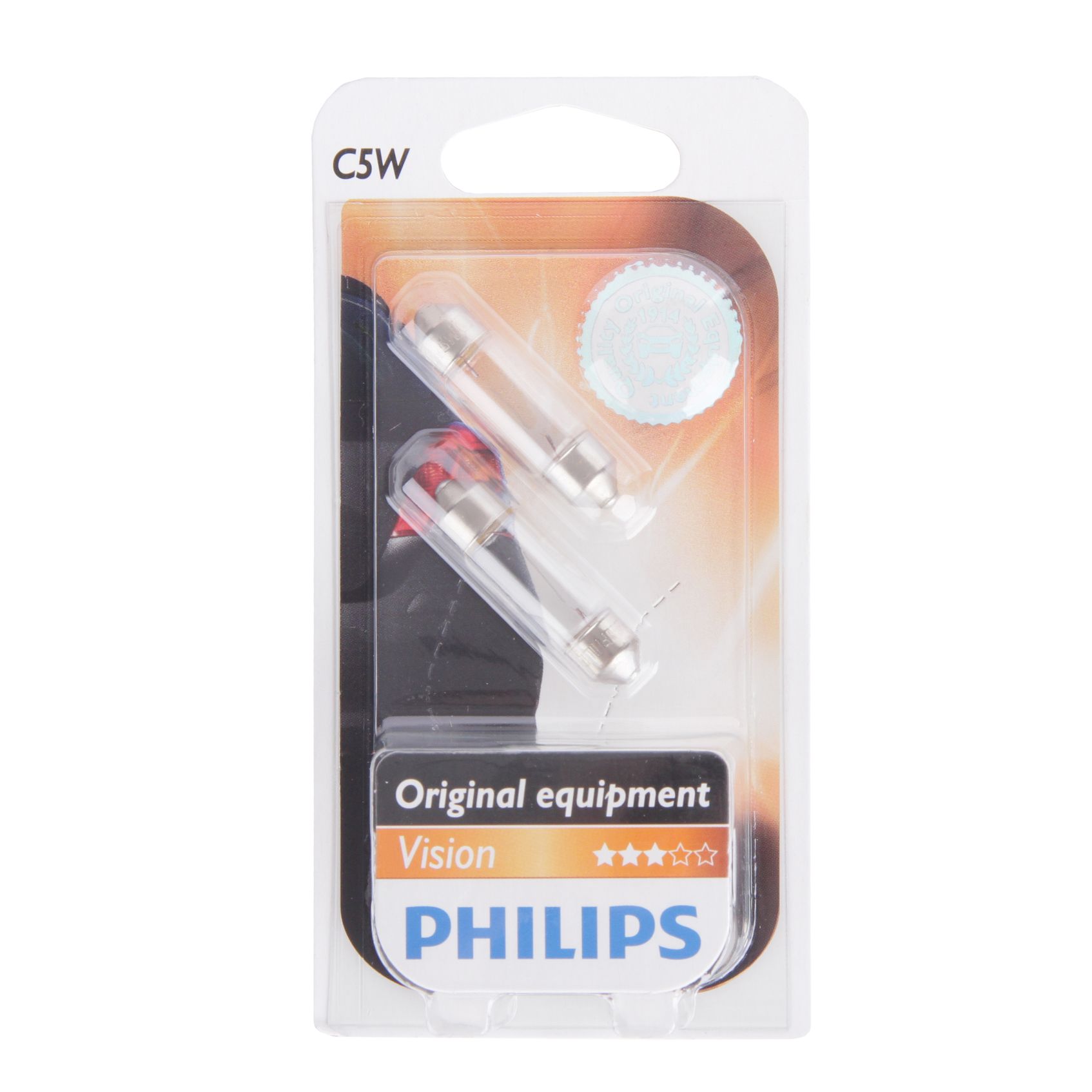 Автолампа C5W (SV8.5/8) 35мм (блистер, 2шт) 12V PHILIPS /1/10