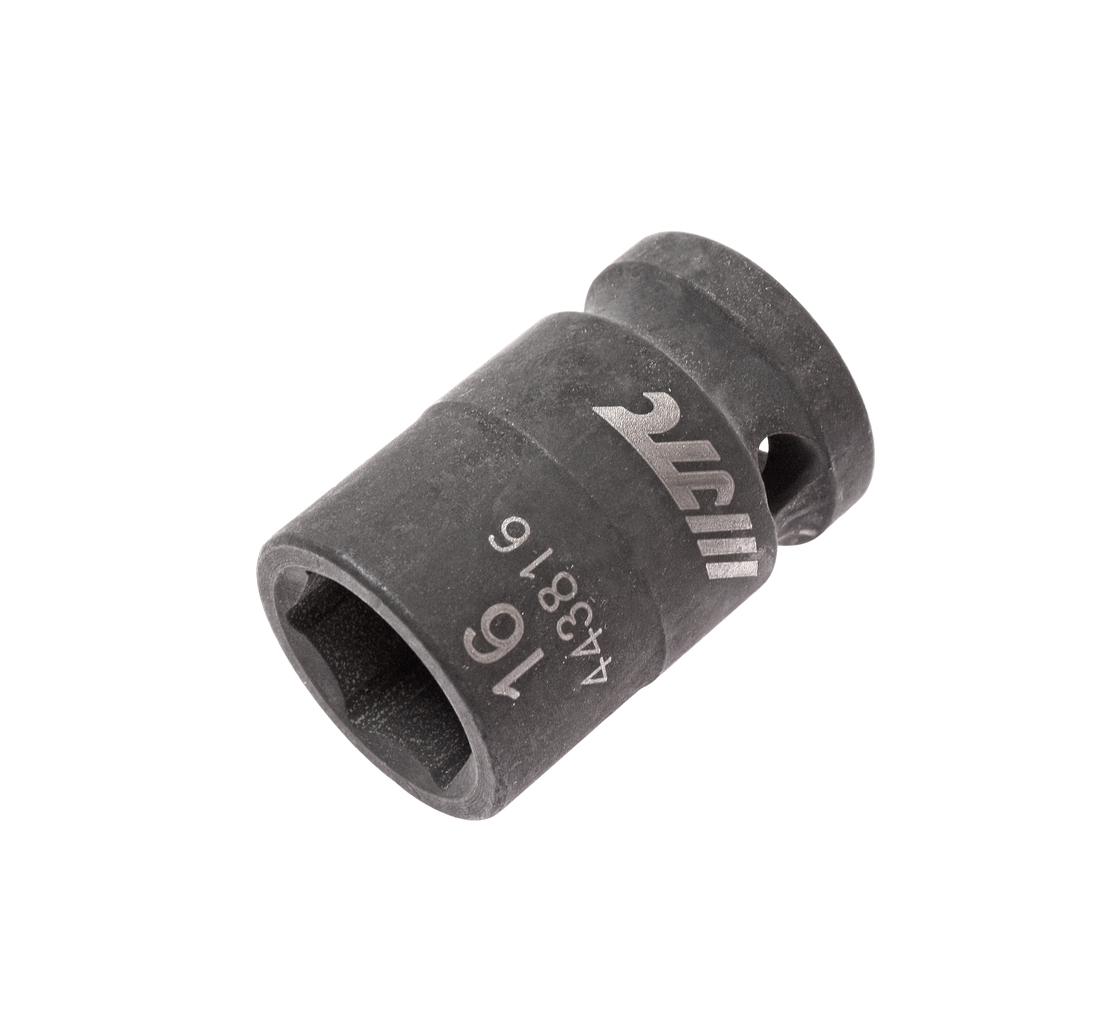 JTC-443816 - Головка торцевая 1/2" 16мм ударная L=38мм JTC - 
  6 граней, метрический размер. 
  Изготовлена из высококачественной хром-молибденовой стали. 
  Размер: 1/2"х16 мм.
  Общая длина: 38 мм. 
  Количество в оптовой упаковке: 10 шт. и 2
