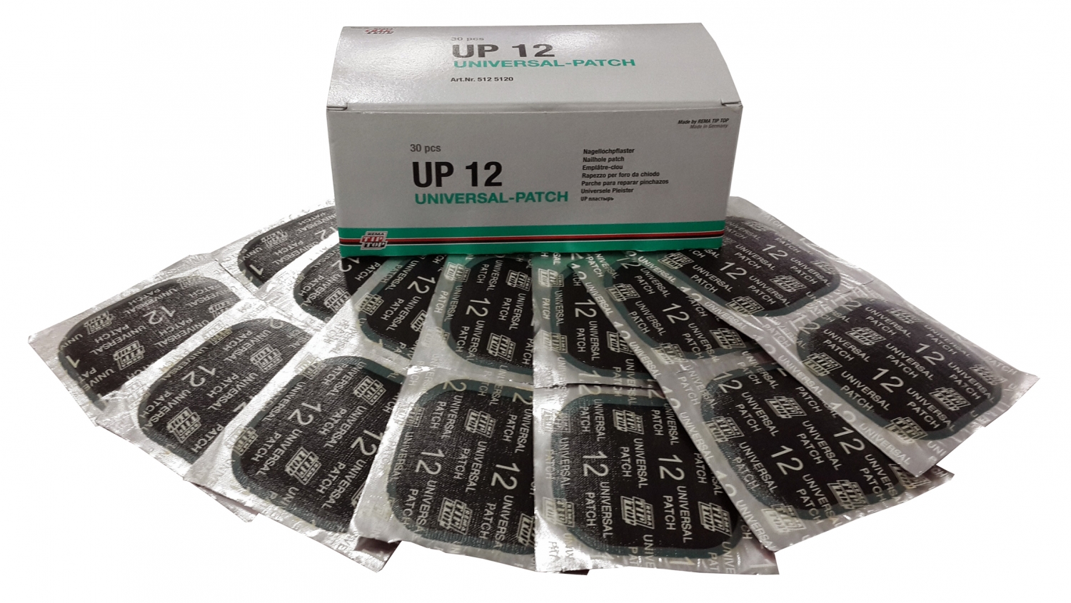 CLIPPER НАБОР ЗАПЛАТ 512 5120 универсальных UP12 63*63мм, усиленный резиновый слой (30шт.)