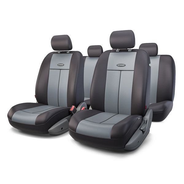 Чехлы на сиденье TT-902P  BLACK/DARK GREY полиэстер, AIRBAG (9шт) AUTOPROFI /1/6
