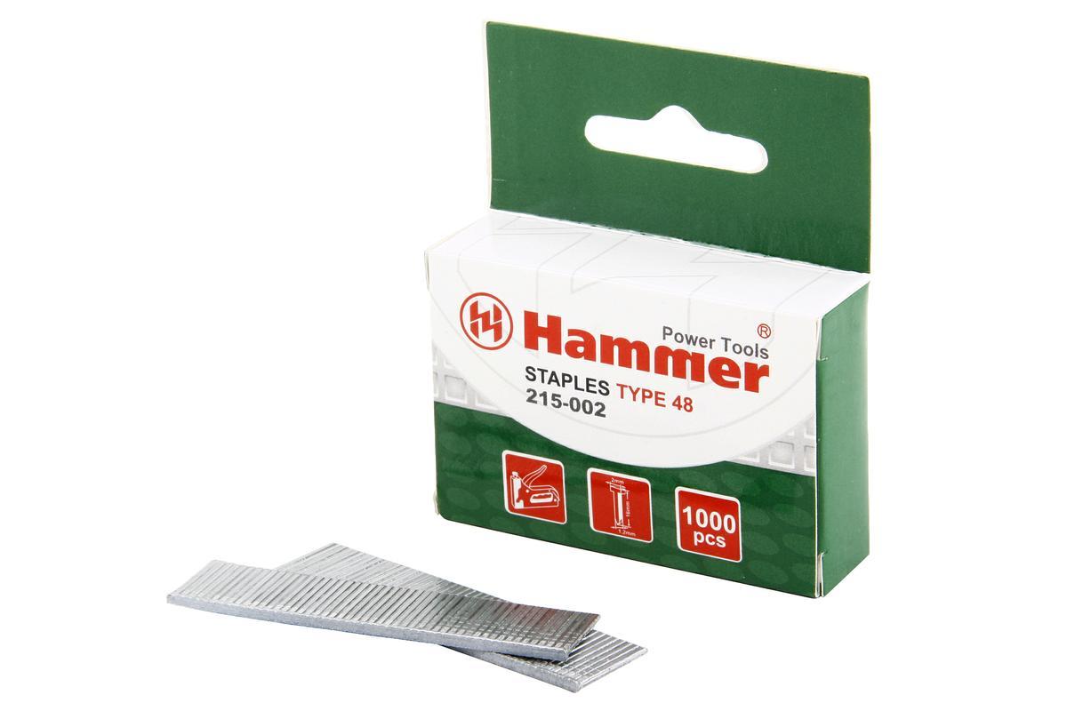 34944 Гвозди для степлера Hammer Flex 215-002  16мм, сечение 1.25мм, T-образные (тип 48), 1000шт. Hammer 215-002
