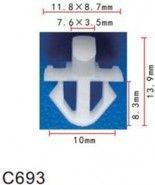 Клипса для крепления внутренней обшивки а/м GM пластиковая (100шт/уп.) Forsage клипса C0693( GM )