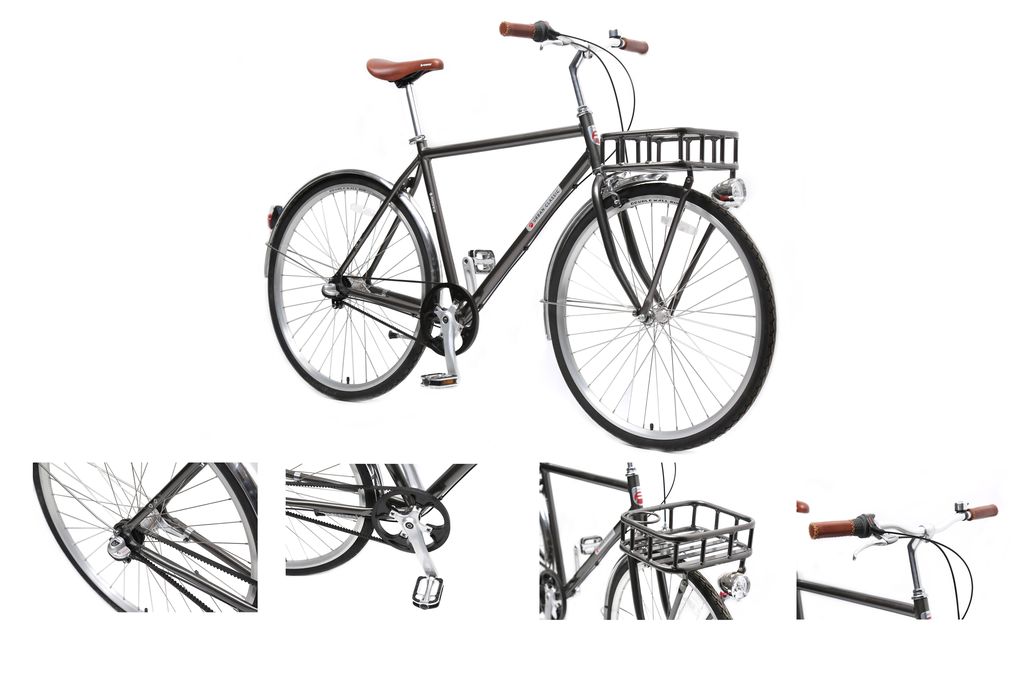 Велосипед Urban Classic M(Al 6061;колесо700с;пер/зад покр35C;3 планетар. скорости; тормаза:U-Brake,зад ножной; ремен. передача;рост до 190см; серый) Forsage FB28005(550)(buh25743)