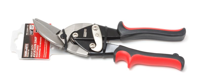 Ножницы по металлу "правый рез" усиленные 10" - 255мм, на пластиковом держателе BaumAuto BM-02007-10