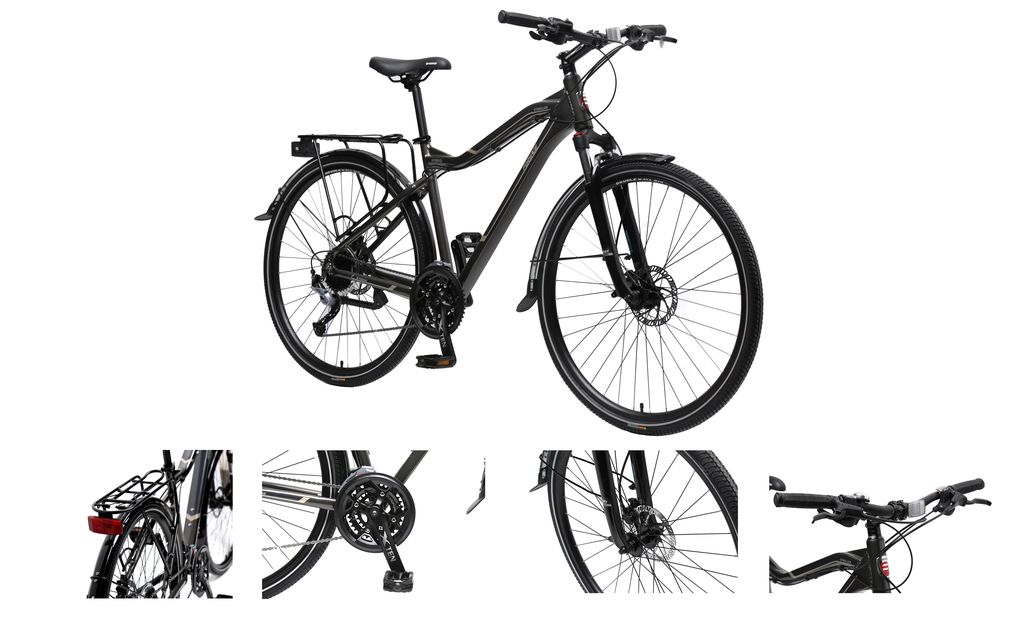 Велосипед MTB Stroller-X(Al6061;колесо700с;пер/зад покр40C; 27скоростейShimano Acera; вилкаRST Neon;тормозаTektro; седлоVelo;рост до190см;серо-корич.) Forsage FB28003(530)