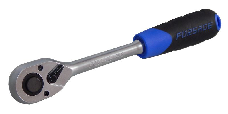 Трещотка реверсивная 1/2"L-260мм с резиновой ручкой (45зуб) Forsage F-80243