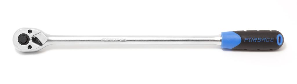 Трещотка реверсивная 1/4"L-300мм с резиновой ручкой (72зуб) Forsage F-80222L