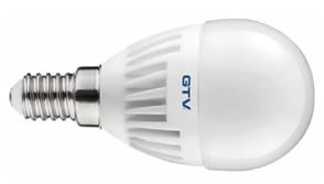 Лампочка светодиодная E14, SMD2835, G45, 3000K, 8W, 160град, 640 lm GTV LD-SMG45B-70