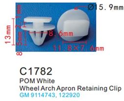 Клипса для крепления внутренней обшивки а/м GM пластиковая (100шт/уп.) Forsage F-C1782( GM )