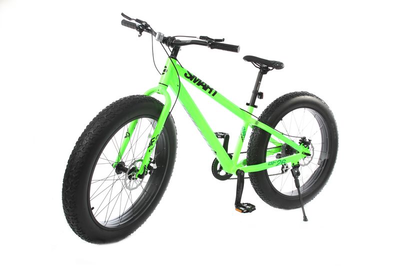 Велосипед (рама:Al6061;Shimano Altus 8-speed; дисковый тормоз (перед/зад);диаметр ободов-26 ширина 80мм";шипованные покрышки 4.0";салатовый) Forsage FB26003