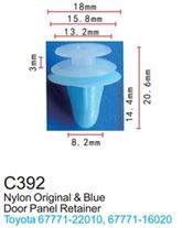 Клипса для крепления внутренней обшивки а/м Тойота пластиковая (100шт/уп.) Forsage F-C392White Blue(Toyota)