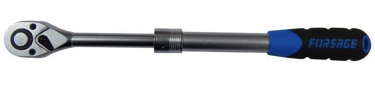 Трещотка  реверсивная  телескопическая с резиновой ручкой 1/2" L310-440мм (72зуб.) Forsage F-802433
