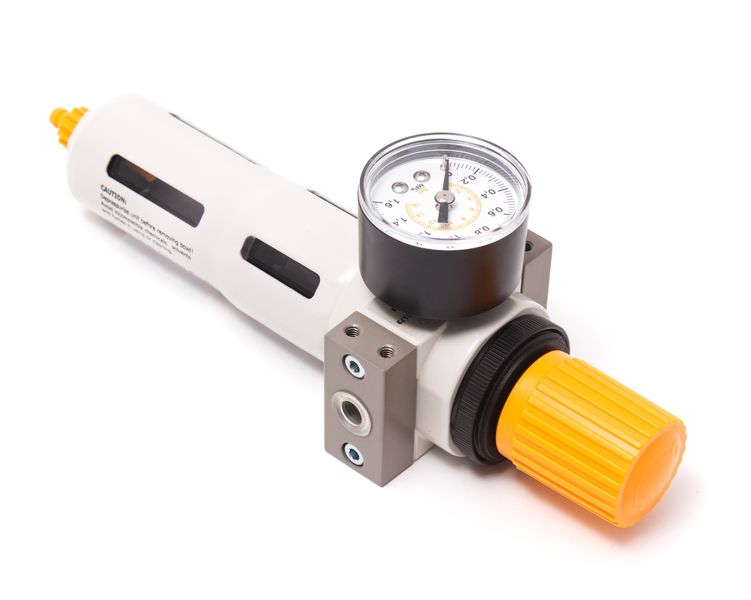Фильтр-регулятор с индикатором давления для пневмосистемы 1/8" (пропускная способность:800 л/мин, давление max: 16 bar, температура воздуха: 0° до 60° Partner YQFR2000-01