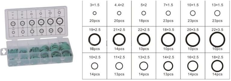 Кольца уплотнительные резиновые маслобензостойкие, 279пр. (для кондиционеров) Forsage F-775