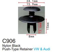 Клипса для крепления внутренней обшивки а/м Фольксваген пластиковая (100шт/уп.) Forsage клипса C0906(VW)