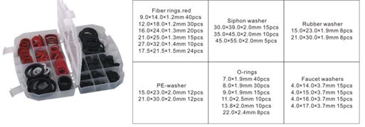 Кольца, шайбы уплотнительные резиновые, асбестовые и пластиковые, 383пр. Forsage F-771
